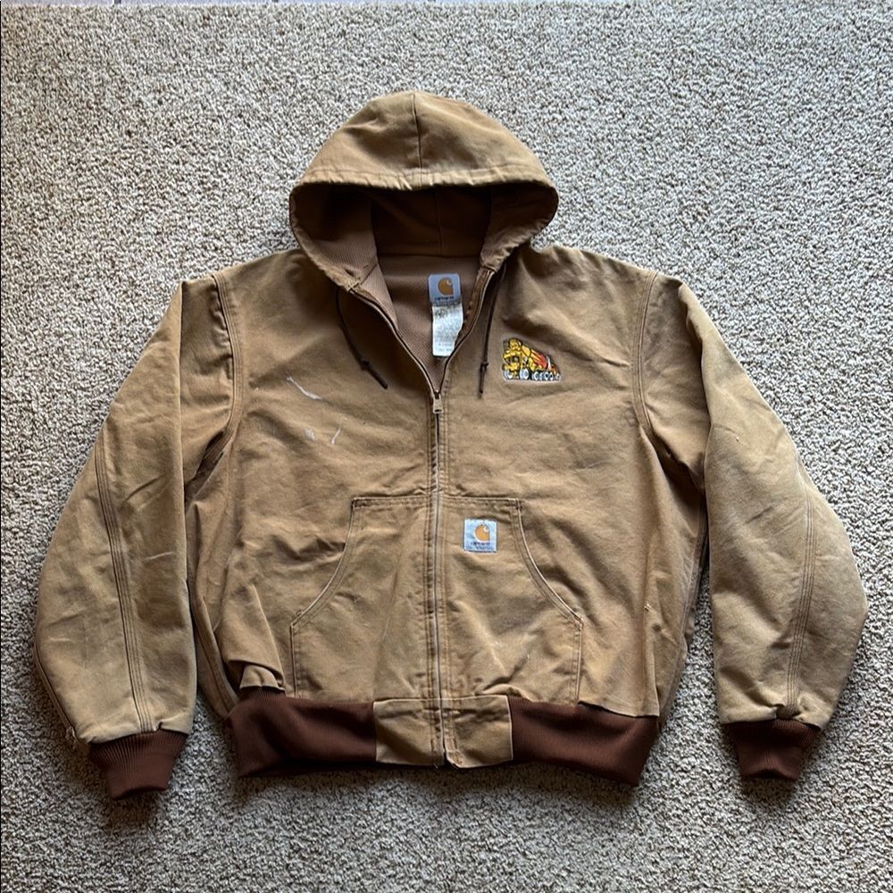 VTG Carhartt J-03 Duck Canvas Thermal Lined Jacket Sz XL MIUSA J-131